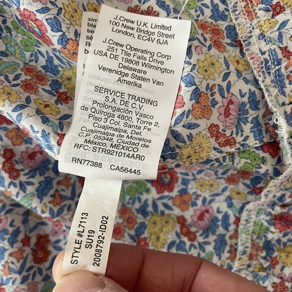 J. Crew Dress Tie-Waist Mini Dress Size S Ditsy Floral L7113 Dolman 3/4 … - Picture 9 of 9